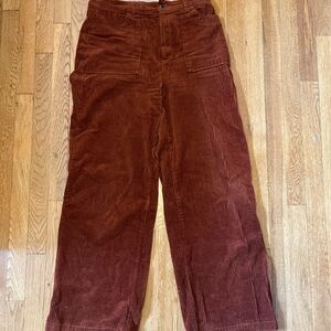 Burnt Orange Women’s Wide Leg Corduroy Pants